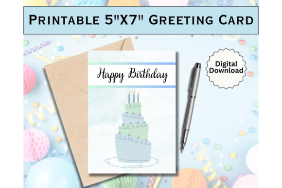Download Birthday Greeting Card Printable Blue - Printable Collection
