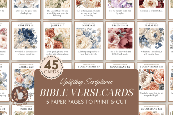 Download Printable Bible Verse Cards Set Florals - Premium Bundle