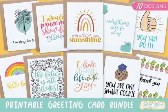 Download Printable Greeting Card Bundle, Vol 2 - Printable Collection