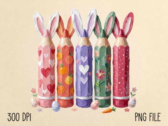 Download Hand Painted Easter Bunny Pencil PNG - Hand painted easter Collection